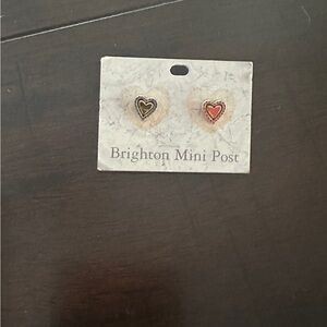 NWT Brand new Brighton Mini Post Rendezvous silver & gold heart earrings.